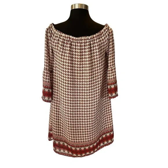 Carolina Belle Montreal retro off shoulder shift dress bell sleeve 2 sma… - Picture 9 of 15